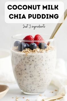 Start your day right with Coconut Milk Chia Pudding. Creamy, healthy, and easy to customize with your favorite topping perfect for breakfast, snacks, or a light dessert. #ChiaPudding #HealthyEats #EasyRecipes Keto Chia Pudding Coconut Milk, Chia Seeds Coconut Milk Pudding, Chia Tapioca Pudding, Coconut Milk Chia Pudding Recipes, Easy Chia Seed Pudding Coconut Milk, Oat Chia Pudding, Chia Seed Pudding Coconut Cream, Coconut Yogurt Chia Pudding, Chia Seed Parfait Recipe