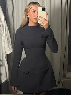 44294878298212|44294878330980|44294878363748 Pocket Dresses, Fitted Party Dress, Short Black Dress, Dress Women Elegant, Dresses Elegant, 2023 Autumn, Wholesale Dress, Short Mini Dress, Turtle Neck Dress