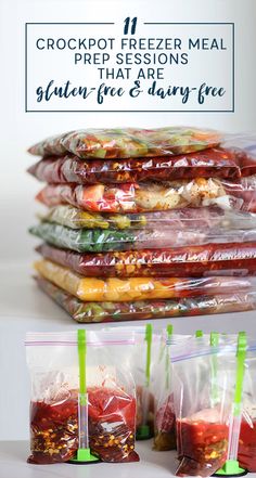 the freezer meal is packed and ready to be put into their own bags for consumption