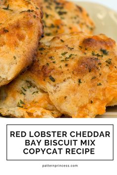 red lobster cheddar bay biscuit mix copycat recipe on a white plate