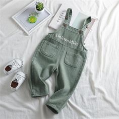 Boys Letter Printed Solid Pocket Jumpsuits - PrettyKid Solid Cotton Overalls, Casual Cotton Bodysuit With Letter Print, Casual Green Cotton Jumpsuits And Rompers, Fitted Green Overalls, Casual Cotton Bodysuit For Winter, Cute Cotton Jumpsuits And Rompers With Pockets, Casual Cotton Stretch Jumpsuits And Rompers, Casual Stretch Cotton Jumpsuits And Rompers, Stretch Cotton Jumpsuits With Pockets