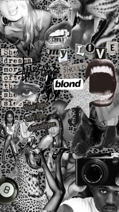 a collage of photos with the word blond on it