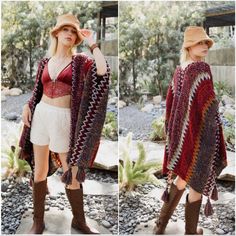 Boho Multicolor Crochet Tassel Hem Poncho, 100% Acrylic, Ships In 7-8 Days One Size Poncho For Beach In Fall, One Size Poncho With Tassels For The Beach, Free Size Fall Beach Poncho, Free Size Poncho For Beach In Fall, Free Size Beach Poncho For Fall, Fall Festival Poncho With Tassels, Long Poncho For Festivals, Fringe Poncho For Vacation, One Size Poncho For Fall Vacation