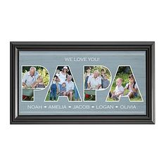 a framed photo with the words papa on it