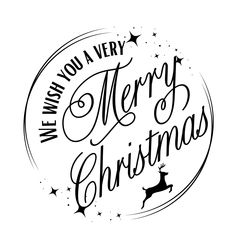 we wish you a very merry christmas hand lettering design for greeting card or t - shirt print