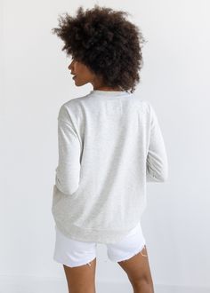 A year-round essential that you won’t want to take off. Made from an incredibly soft, double-face Peruvian pima and modal blend, this sweatshirt is soft enough to sleep in but polished enough for errands around town or a casual meal out. Plus, its medium weight is perfect for all seasons. Chic Sweatshirt, Spring Staples, Fall Coat, Wrap Sweater, White Sweatshirt, Pretty Colours, Cotton Sweater, To Sleep, Sweater Shop