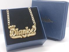 PERSONALIZED FULL PAVE Double Plated SCRIPT NAME PLATE NECKLACE 2TONE , ALL GOLD OR SILVER HAVE YOUR CLASSIC OLD SCHOOL STYLE NAME PLATE MADE FOR YOU OR SOMEONE SPECIAL FREE CHAIN AND GIFT BOX FREE SHIP WITHIN US MADE AND SHIP FROM US ANY NAME UP TO 9 LETTERS COLOR AND STYLE OF THE GIFT BOX MAY VARY Name Plate Necklace Gold, Gold Name Plate Necklace, Betty Boop Jewelry, Custom Gold Jewelry, Quincenera Dresses, Quinceanera Jewelry, Xoxo Jewelry, Name Plate Necklace, Expensive Jewelry Luxury