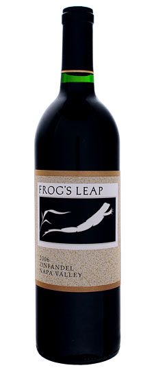 a bottle of frog's leap red wine