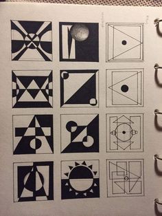 Drawing Ideas Geometric, Circle Geometric Design, Asymmetrical Balance Design, Rhythm Art Drawing, Geometric Shape Composition, Balance Composition, Contrast Composition, Rhythm Art, Contrast Art