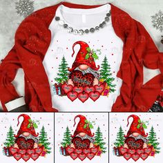 Custom Grandma Gnomies Christmas Shirt, Grandma Heart Shirt, Grandma Christmas Shirt with Grandkids name, Grandma Shirt, Christmas Gift Fiber composition Solid colors are 100% cotton; Heather colors are 50% cotton, 50% polyester (Sport Grey is 90% cotton, 10% polyester); Antique colors are 60% cotton, 40% polyester Fabric Made from specially spun fibers that make very strong and smooth fabric, perfect for printing Without side seams Knitted in one piece using tubular knit, it reduces fabric waste and makes the garment more attractive Ribbed knit collar without seam Ribbed knit makes the collar highly elastic and helps retain its shape Shoulder tape Twill tape covers the shoulder seams to stabilize the back of the garment and prevent stretching Machine wash: warm (max 40C or 105F); Non-chlo Grandma Christmas Shirts, Christmas Shirts For Grandma, Holiday Shirts For Grandma, Nana Christmas Shirt, Personalized Grandma Tshirts, Grandma Is My Favorite Shirts, Grandmas Christmas, Grandma Shirts, Heart Shirt