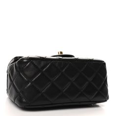 This is an authentic CHANEL Lambskin Quilted Mini Pearl Crush Flap in Black. The chic mini crossbody flap is crafted in soft quilted lambskin leather in black. The bag features an aged gold chain link leather threaded shoulder strap with an length adjuster, and a facing classic aged gold CC turn lock. This opens the flap to a gold leather interior with zipper and patch pockets. Classic Phones, Chanel Crossbody, Chanel Shoulder Bag, Heart Bag, Leather Thread, Chanel Caviar, Mini Crossbody, Black Cross Body Bag, Gold Leather