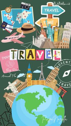 the words travel are written in different languages