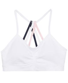 Styled with pretty details like a ruched front and multi-strap back, Maidenform's pullover crop bra is an essential. Crop style Ruched at chest Multi-strap design at back Nylon/polyester/spandex Machine washable Imported Spring Strappy Sports Bra With Built-in Bra, Stretch Crop Top With Strappy Back And Bra Friendly, Sports Bra With Multiple Straps And Stretch, Stretch Sports Bra With Multiple Straps, Sporty Sports Bra With Multiple Straps For Yoga, Sporty Bra-friendly Crop Top With Strappy Back, Sporty Crop Top With Bra-friendly Strappy Back, Sporty Sports Bra With Multiple Straps For Workout, Sporty Sports Bra With Multiple Straps