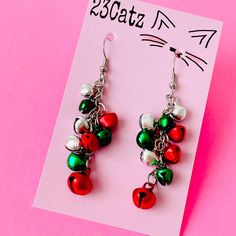 Listed is a cute pair of earrings  Length is  approximately 6cm Thank you so much please contact me if you have any  questions. Christmas Work Party, Teacher Earrings, Earrings Christmas, Work Party, Christmas Earrings, Cute Christmas, Jingle Bells, Thank You So Much, Jewelry Earrings Dangle