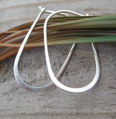 Earrings Minimalist Sterling Silver Oval Hoop Earrings, Minimalist Handmade Oval Hoop Earrings, Simple Handmade Silver Hoop Earrings, Early 1960s Fashion, Simple Lines, Vintage Bracelets, Silver Hoops, Artistic Jewelry, Bracelets And Charms