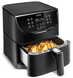 an air fryer with some food in it