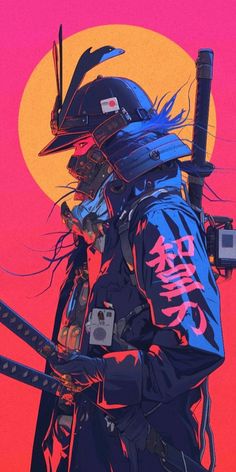 Expression Anime, Japanese Pop Art, Samurai Wallpaper, Samurai Artwork, Hair Anime, Cool Anime Backgrounds, Arte Cyberpunk, Wallpaper Animes, Pop Art Wallpaper