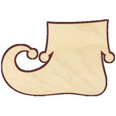 a wooden christmas stocking ornament on a white background