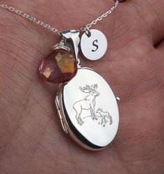 "An original design by tyrahandamdejewelry, this personalized locket necklace features: 1. a solid high quality sterling silver locket (measures 1x 3/4 inch,and weight 4.6 grams, can hold 2 photos), both sides can be engraved with initials, names, date, phrases or line drawings, for $12 each side. photo insertion service is available at $14 per photo. If you select this service, please send me a conversation with your locket photos attached. Please select photos with enough margins so that I can Wedding Locket, Sterling Silver Locket Necklace, Sterling Silver Locket, Oval Locket, Memorial Necklace, Monogram Necklace, Silver Lockets, Birth Flowers, Locket Necklace