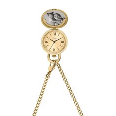 The Jacqueline locket watch from Fossil is the go-to style of the season and the ultimate custom gift. 30mm locket in gold-tone stainless steel features crystal embellishments and a mineral crystal Inside, a beige watch dial with black details and a place for your favorite photo 23-inch chain with lobster clasp (11.5-inch chain drop) Water-resistant to 50 meters Boxed and ready to gift Luxury Gold Pocket Watch With Locket, Gold Pocket Watch With Polished Finish For Anniversary, Gold Engraved Stainless Steel Pocket Watch, Gold Watches With Rotating Bezel For Anniversary, Gold Stainless Steel Formal Pocket Watch, Elegant Gold Round Pendant Pocket Watch, Elegant Gold Pocket Watch With Locket, Elegant Stainless Steel Pocket Watch, Elegant Stainless Steel Pocket Watch With Metal Dial