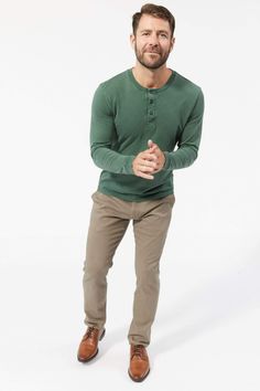 Product Description Made with luxurious pima cotton, our long sleeve version of this laid-back staple goes with everything in your closet. With a lived-in finish and a slight texture, this henley is impossible to take off. Product Features Luxurious pima cotton Proper body length 3-button front placket Proportional sleeve length Materials & Care Made with a premium 100% pima cotton and designed to wear casually. Wash on cold, tumble dry low for best results. Casual Henley For Everyday Fall Wear, Long Sleeve Henley For Everyday Fall Wear, Everyday Long Sleeve Henley For Fall, Everyday Fall Long Sleeve Henley, Classic Long Sleeve Henley For Spring, Solid Color Long Sleeve Henley For Everyday, Casual Long Sleeve Henley For Fall, Casual Henley Neckline Long Sleeve Top For Fall, Solid Long Sleeve Henley For Layering