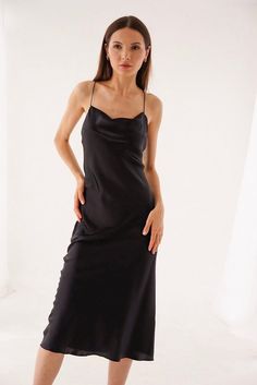 Natural silk slip dress black midi Silk cami dress Black silk cowl neck dress Silk satin dress bias Silk Cowl Neck Dress, Silk Cami Dress, Slip Dress Black, Fancy Fits, Red Slip Dress, Silk Satin Dress, Valentines Day Dresses, Black Silk Dress, Red Midi