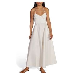 Nwt Great For Brides!! Elegant Unlined Maxi Dress For Brunch, Elegant Cotton Midi Dress Unlined, Elegant Unlined Cotton Midi Dress, Elegant Lined Midi Dress For Vacation, Elegant Cotton Midi Dress For Vacation, Unlined Midi Dress For Brunch, Elegant Unlined Dress For Brunch, Ruched Maxi Dress, Purple Midi Dress