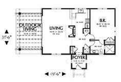 the floor plan for this house shows the living room and dining area, as well as the