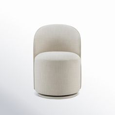 a white chair sitting on top of a white floor