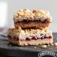 two dessert bars stacked on top of each other