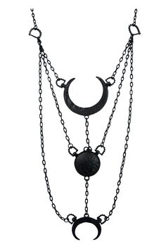 PRICES MAY VARY. Restyle Gypsy Goth Dark Side Black Moon Phase Necklace NuGoth|Occult|Wiccan|Witch Kohls Jewelry, Gold Costume, Goth Necklace, Moon Phases Necklace, Goth Jewelry, Gothic Necklace, Black Moon, Rings Fashion, Moon Jewelry