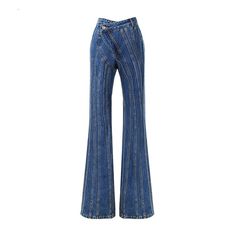 Loose Fit Pants, Crossover Top, Jeans Models, Stretch Denim Pants, Denim Flare Jeans, Pants Women Fashion, Denim Patterns, Bootcut Pants, Fit Pants