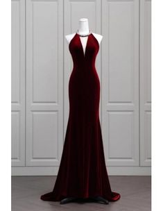 10% off now! Shop fitted mermaid long halter burgundy formal dress with beading chain open back online. Sheprom offers formal, party, casual & more style dresses to fit your special occasions. Keyhole Dress Formal, Backless Mermaid Dress For Formal Occasions, Formal Halter Neck Evening Dress With Sweep Train, Formal Evening Dress With Sweep Train And Halter Neck, Elegant Fishtail Mermaid Dress For Homecoming, Elegant Backless Evening Dress For Homecoming, Elegant Burgundy Dress For Homecoming, Elegant Burgundy Evening Dress With Sweep Train, Formal Halter Neck Evening Dress For Prom