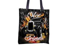 Tote Bag - "Old School" http://www.lawleypop.ca/shop/product/tote-bag-old-school/ OFFICIAL LAWLEYPOP MERCHANDISE #allover #full #seamless #doublesided #print #printed #printing #lawleypop #lwleypop #lawleypopdesign #lawleypopmerch #fashion #accessories #style #bags #totes #totebags #handbags #shoulderbags #chic #street #urban #unique #custom #art #design #classic #cars #muscle #vintage #retro #50s #60s #tford #henryford #hotrod #hot #rod #pimp #mobile #auto #motorhead #label #logo #brand #free Cars Muscle, School Logo, Classic Cars Muscle, Hot Rod