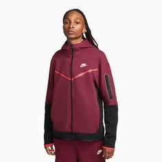 nike-mens-nike-sportswear-tech-fleece-hoodie-cu4489-639 Nike Tech Fleece Red, Dark Red Hoodie, Nike Clothes, Nike Tech Fleece Hoodie, Nike Sportswear Mens, Nike Sportswear Tech Fleece, Tech Fleece Hoodie, Men's Sportswear, Nike Fleece