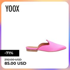 grosgrain, satin, no appliqués, solid color, leather lining, narrow toeline, flat, leather sole, contains non-textile parts of animal origin , Color: Fuchsia , Size: 8.5 Color Fuchsia, Mule Clogs, Mule Shoe, Clogs, Slippers, Solid Color, Satin, Women Shoes, Leather