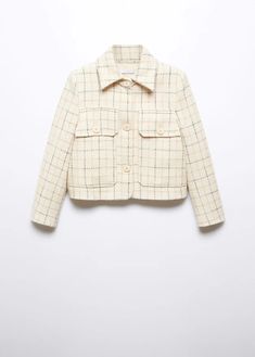 Check tweed jacket - Women | Mango USA Autumn Capsule Wardrobe, Check Fabric, Tweed Jacket, Kids Jacket, Capsule Wardrobe, Boy's Clothing