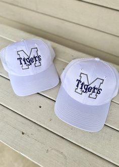 M Tigers White Trucker Cap Hat - perfect for any casual outing & you'll be both stylish & comfy!! Structured, six-panel, mid-profile Pre-curved visor Adjustable double snapback closure One size Charles River Rain Jacket, Menswear Women, Tyler Candle Company, Blue Jean Shorts, Judy Blue Jeans, Jogger Jeans, Gift Accessories, Jeans Brands, Trucker Cap