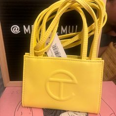 Telfar Small Shopping Bag - Margarine 100% Authentic Brand New Small Margarine Bag Trendy Tan Bag For Gift, Trendy Tan Bags For Gifting, Trendy Tan Bags As A Gift, Trendy Tan Bags As Gifts, Trendy Tan Bags For Gifts, Tan Crossbody Bag For Gift, Designer Yellow Shoulder Bag As Gift, Yellow Telfar Bag, Yellow Telfar