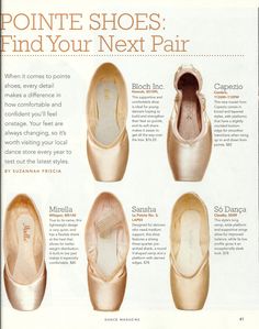 there are many different types of shoes in this page, but one is for the ballerinas