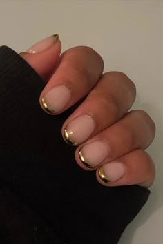 Chrome French, Minimal Nails, Her Nails, Tip Nails, Gold Chrome, Makati