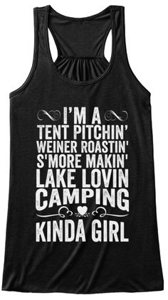 a women's tank top with the words, i'm a tent pitchin and