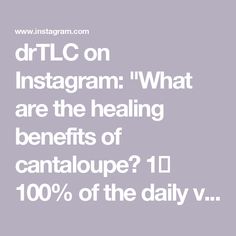 drTLC on Instagram: "What are the healing benefits of cantaloupe?

1️⃣ 100% of the daily value for vitamin C, a powerful antioxidant that protects your cells from damage.

2️⃣ All your daily need for vitamin A, which helps keep your eyes, skin, bones, and immune system healthy.

3️⃣ About 12% of your recommended daily potassium, important for your heart, muscles, and blood pressure.

#drTLC #beWELL #canteloupe #gethealthy #letsgethealthy #healingjuice #nama" Benefits Of Cantaloupe, Cantaloupe Benefits, Canteloupe, Vitamin A, Blood Pressure, Get Healthy, Immune System, Vitamin C