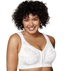 Playtex® Bras: 18 Hour Posture Boost Full-Figure Wire Free Front Closure Bra USE525 | Kohls Bras For Older Women, Front Closure Bras, Playtex Bras, Perfect Ten, Front Closure Bra, Just My Size, Everyday Bra, Wireless Bra, Womens Bras