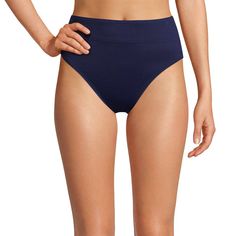 You'll love the high-waist fit of these women's bikini bottoms by Lands' End. Finding the perfect fit and size for women's clothing requires basic measurements of your chest, waist, hips and inseam. Use this guide to learn more about sizing and everything Kohl's has to offer in women's fashion. FEATURES LYCRA® Xtra Life™ spandex, lasts up to 10 times longer than suits made with ordinary spandex Resists breakdown from chlorine, sunscreen, UV rays and sweat Moderate coverage UPF 50 sun protection Seamless High Rise Beachwear Bottoms, High Rise Seamless Beachwear Bottoms, High Rise Seamless Swimwear, Shaping Summer Beach Bottoms, Seamless High Waist Bottoms For Beach Season, High Waist Seamless Beach Bottoms, High Waist Seamless Bottoms For Beach Season, Summer Beach Shaping Bottoms, Solid High Waist Smoothing Tankini