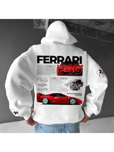 Men Youth Sweatshirt, Oversize Sports Car F40 Print Hoodie Trendy Hoodies, Ferrari F40, Cars Clothes, Sports Hoodies, Cool Hoodies, Pullover Designs, Print Hoodie, Hoodie Design, Hoodie Print