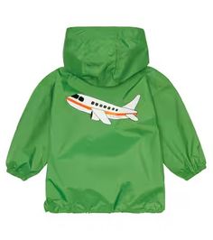 Airplane printed windbreaker jacket in green - Mini Rodini | Mytheresa Travel Hooded Jacket With Double-lined Hood, Travel Windbreaker With Adjustable Hood, Hooded Windbreaker With Adjustable Hood For Travel, Travel Raincoat With Drawstring Hood, Hooded Raincoat With Drawstring Hood For Travel, Hooded Windbreaker With Detachable Hood For Travel, Green Travel Raincoat With Pockets, Sporty Long Sleeve Raincoat For Travel, Green Nylon Windbreaker For Travel