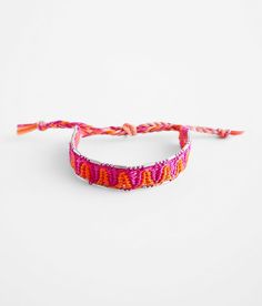 "BKE Thread Slider Bracelet - Orange/Pink , Women's Pinkmulti Bead trim bracelet Measures up to 3" in diameter. Apparel & Accessories" Pink Woven Jewelry For Friendship, Adjustable Pink Woven Bracelet, Adjustable Pink Woven Jewelry, Pink Braided Bracelets For Festival, Pink Woven Friendship Bracelets For Beach, Pink Bohemian Woven Bracelet, Bohemian Pink Woven Bracelet, Pink Woven Bracelet Jewelry, Pink Beaded Braided Bracelet For Friendship