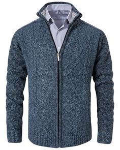 PRICES MAY VARY. DESIGN - Stand collar long sleeve cardigan sweater, zipper sweater for men, two deep functional pockets. Ribbed-knit trim at hem, cuffs and collar WARM FABRIC - Knitted fabric with fully fleece lined, ultra soft and warm, thick but lightweight, keep you warm and comfortable all day MULTIPLE COLORS - The warm thermal mens cardigan sweater comes in a variety of colors, easy to go and fit with shirts, trousers or jackets. Thick mens zip sweater, perfect outwear for early spring, au Sports Lounge, Golf Travel, Sweater Zipper, Sweaters Knitted, Light Grey Sweater, Zipper Sweater, Warm Fabric, Mens Cardigan Sweater, Travel Sports