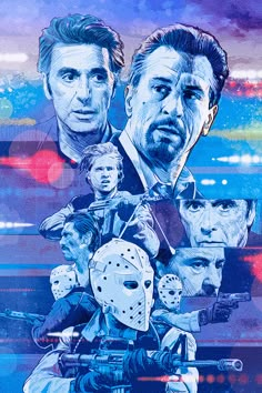 the movie poster for friday's episode of friday's hockey game, featuring two men with masks on their faces